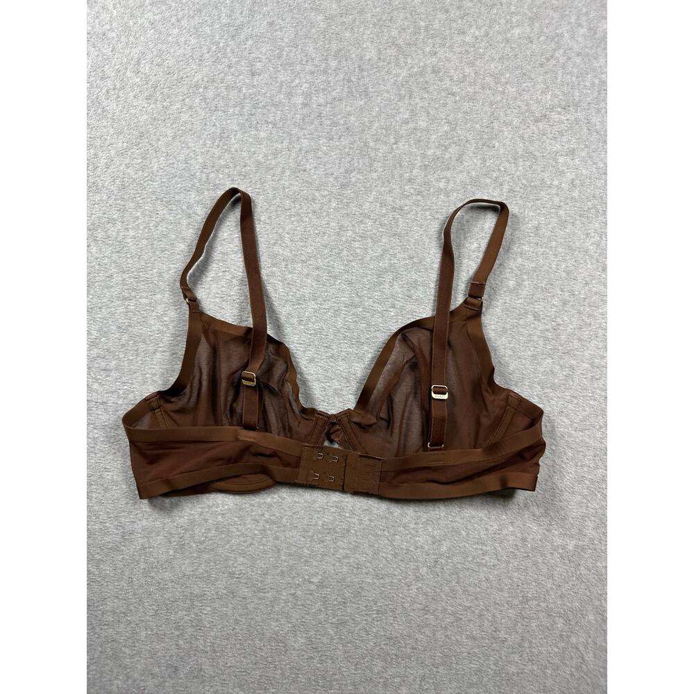 CUUP The Plunge Mesh Bra Women's Size 36C Brown Underwire Sheer Adjustable Strap - Picture 6 of 7